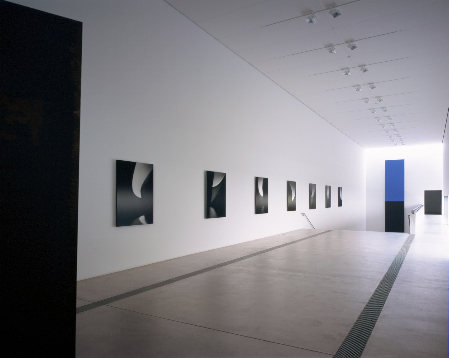 The Main Gallery wall is lined with Sugimoto's black and white photographs of "Joe."