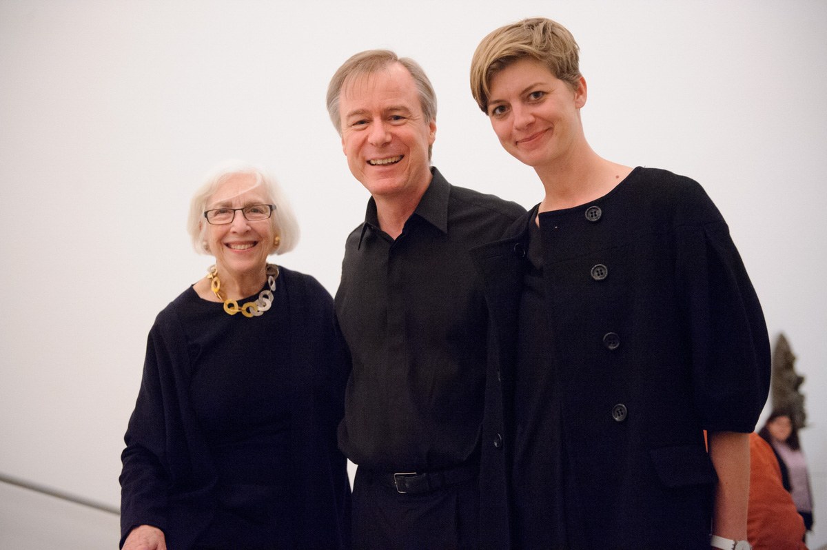 David Robertson smiles for the camera between Ms. Pulitzer (left) and Kristina Van Dyke (right).