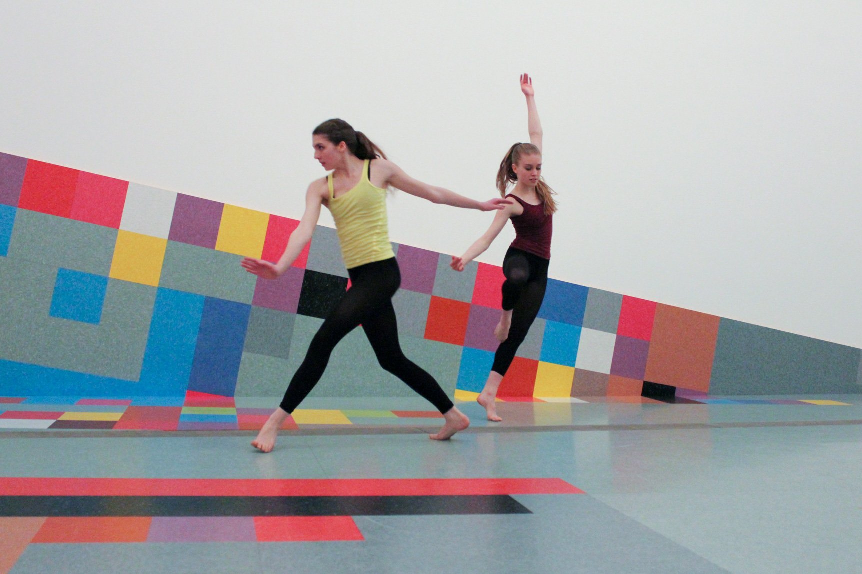 COCA dancers perform with David Scanavino's "Candy Crush" installation.