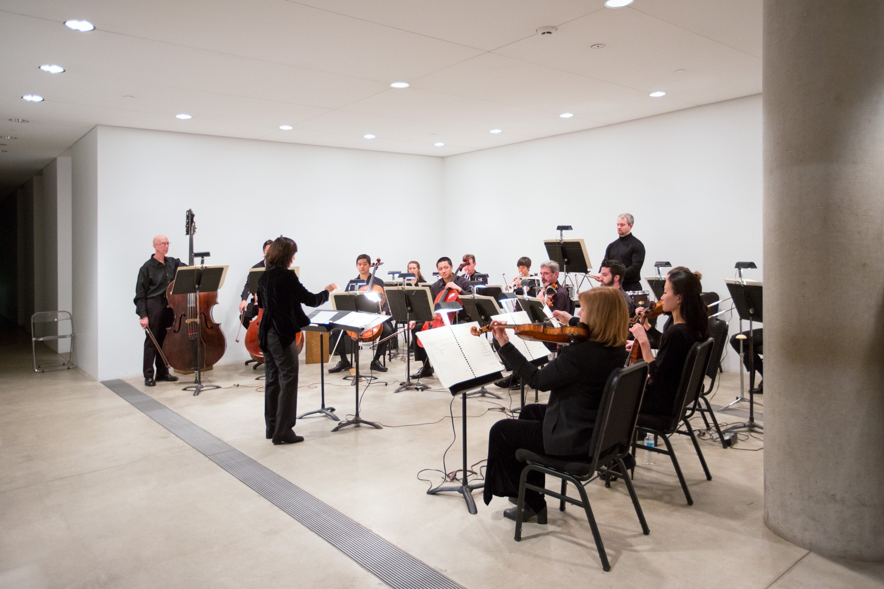 An ensemble of musicians performs in the Entrance Gallery.