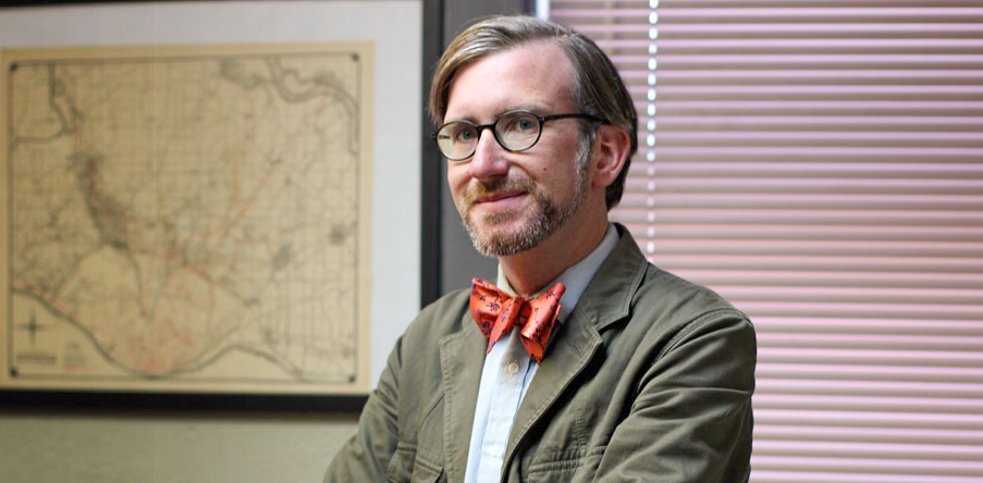 A portrait photo of architectural historian Michael Allen.