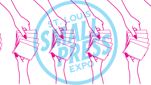 Graphic design logo for the St. Louis Small Press Expo.