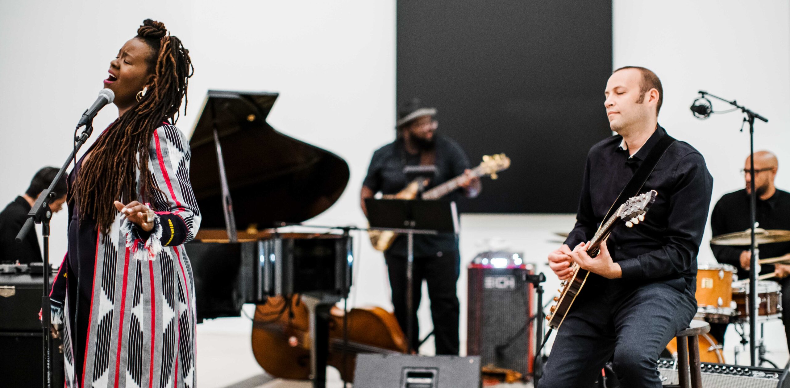 Musical artist Somi performs in the Lower Main Gallery with her band.