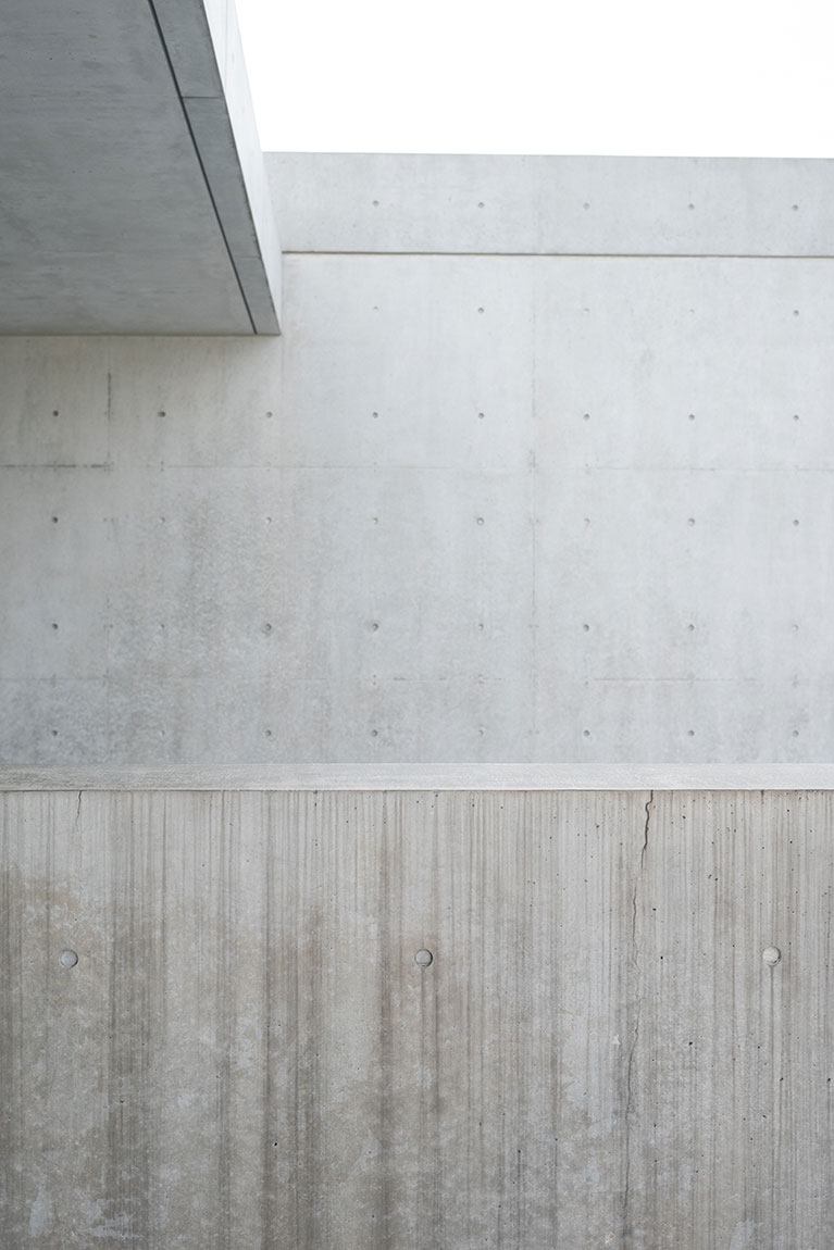 A view of an exterior concrete space designed by Ando.