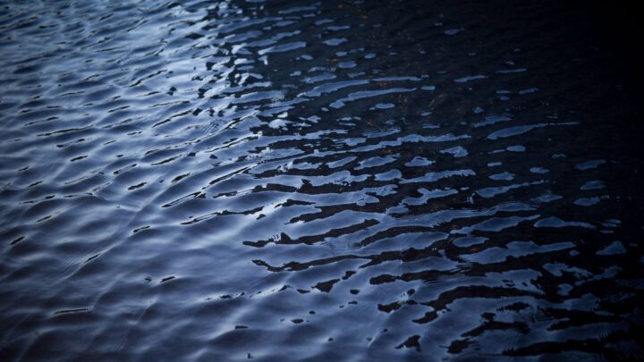 A photo of ripples in a body of water.