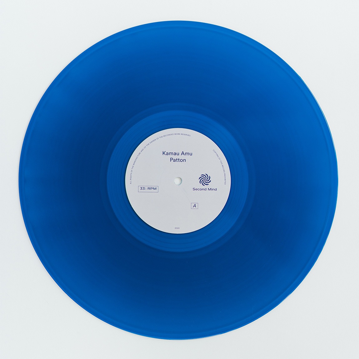 Side A of a blue vinyl record