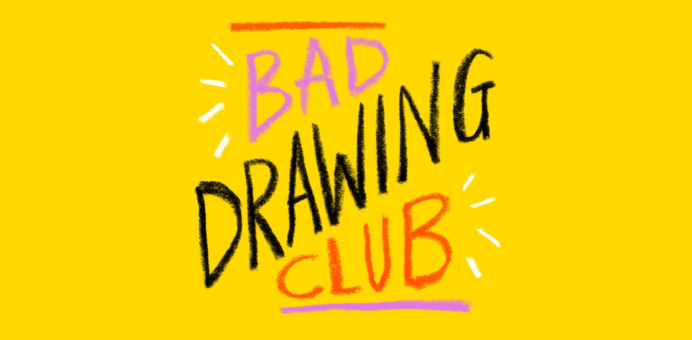 Bad Drawing Club logo on yellow background