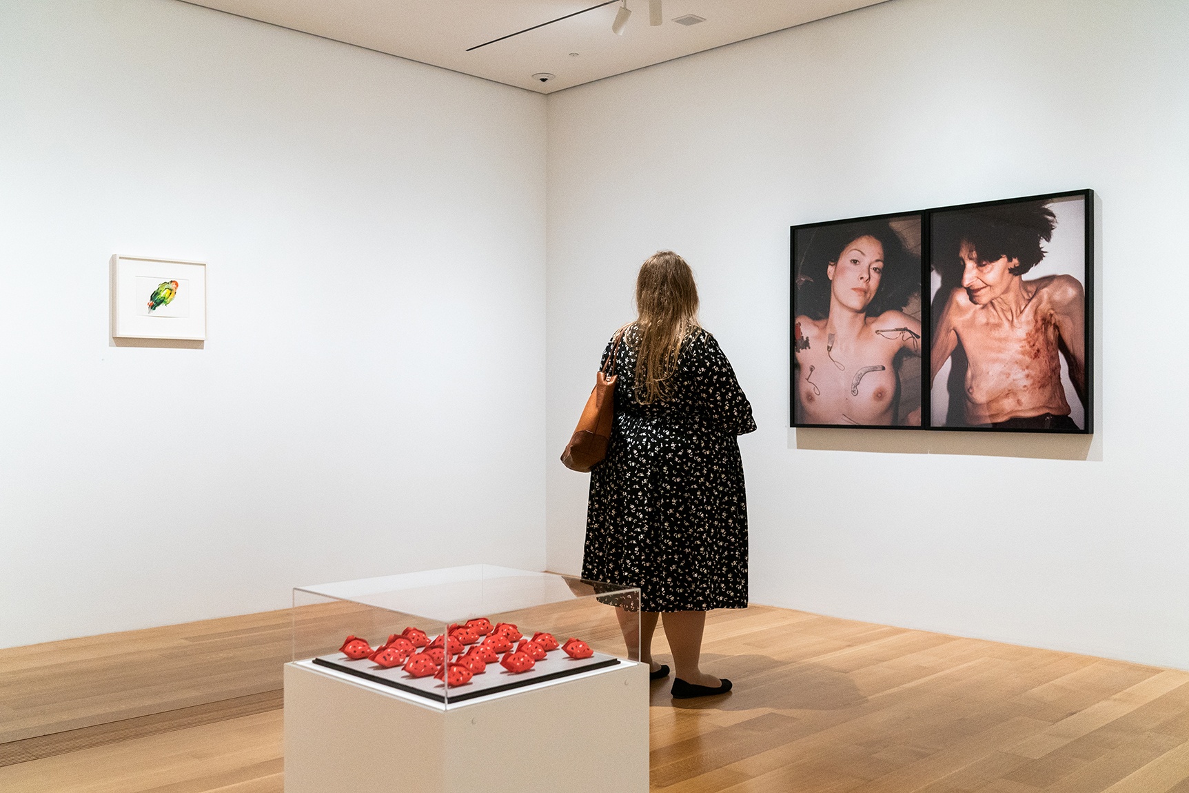 Visitor in the exhibition Hannah Wilke: Art for Life's Sake
