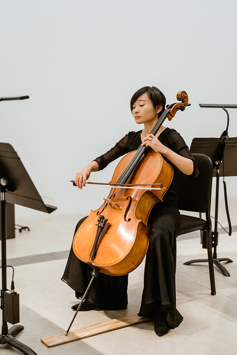 Cellist of the St. Louis Symphony performing at the Pulitzer Arts Foundation