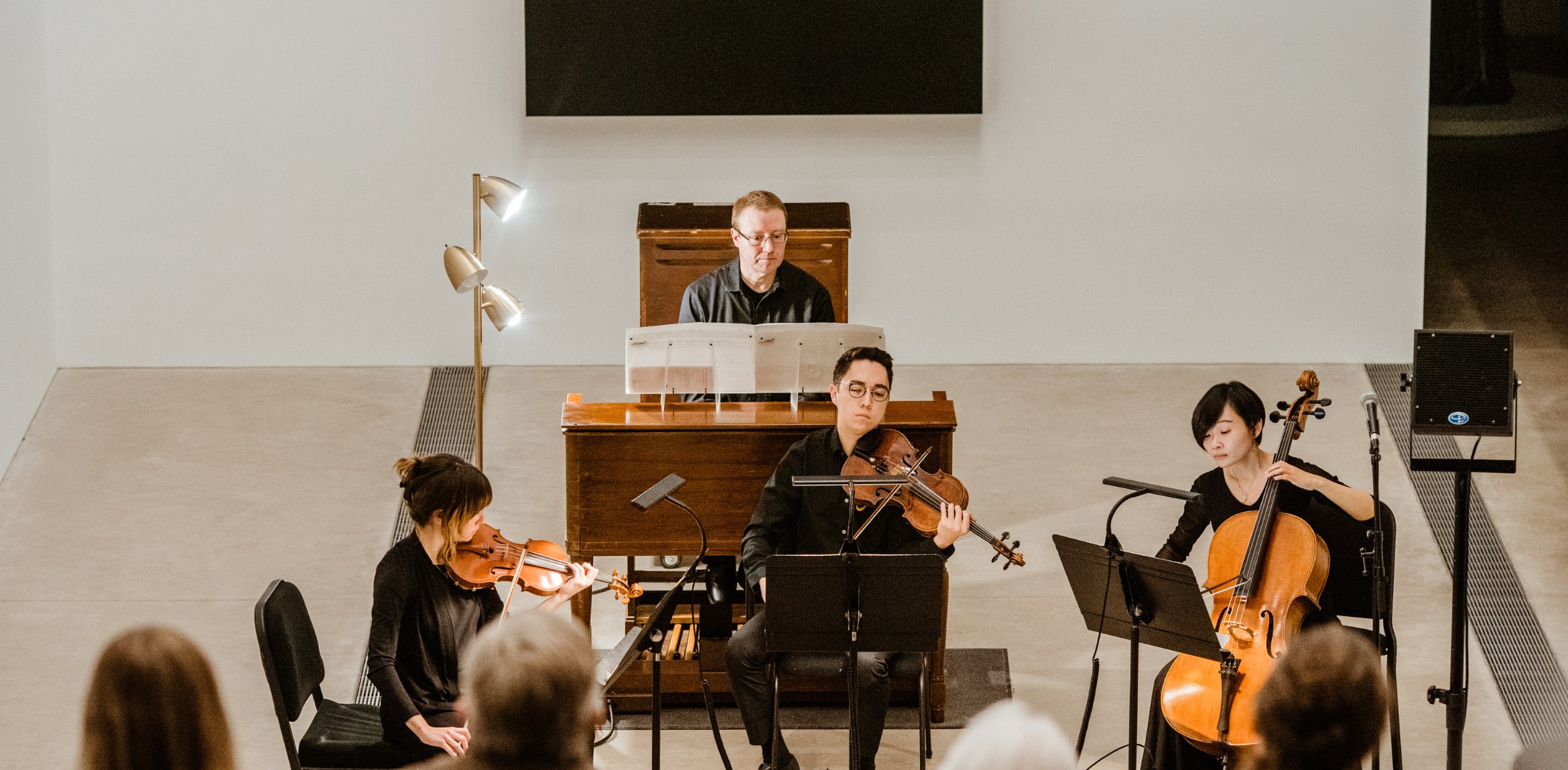 A quartet from St. Louis Symphony Orchestra performing at the Pulitzer Arts Foundation.