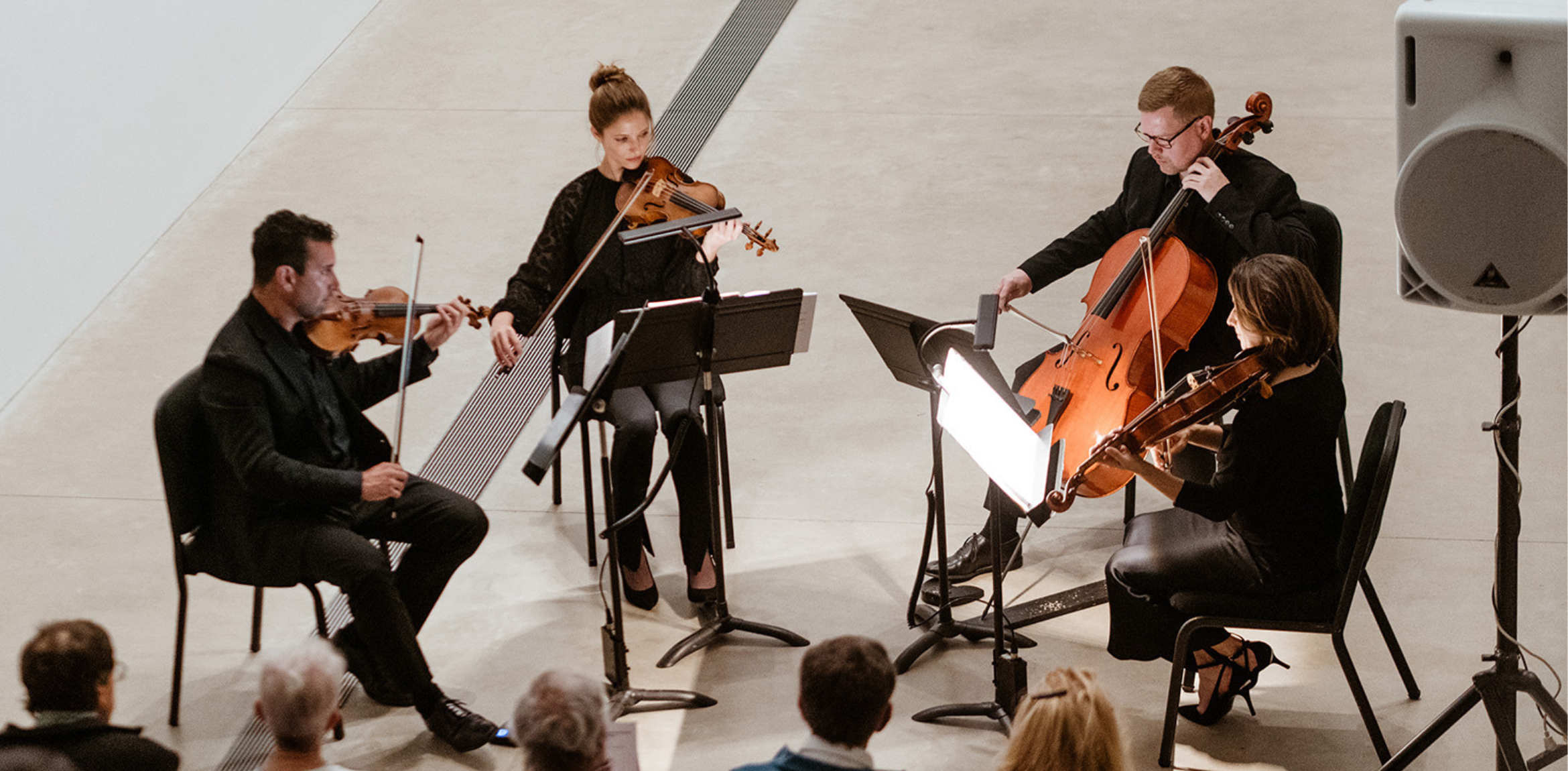A quartet from St. Louis Symphony Orchestra performing at the Pulitzer Arts Foundation.